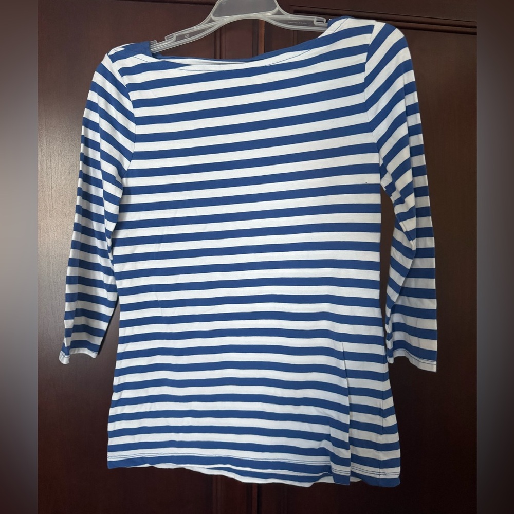 Merona Royal Blue and White boatneck top